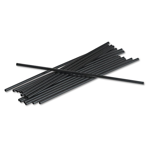 Afflink Plastic Sip-Through Stir Sticks, 5, Black, Box Of 1,000